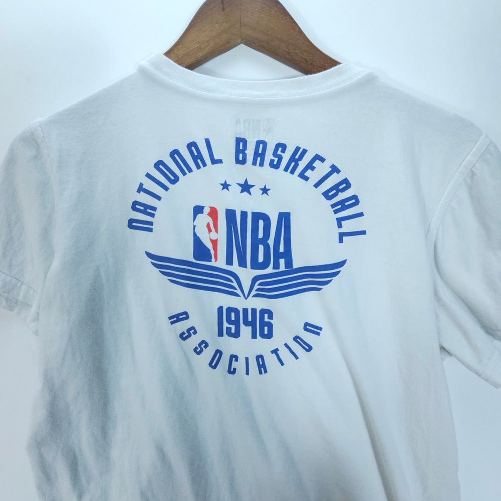 NBA T Shirt Boys XL White Streetwear National Basketball Association Back Print